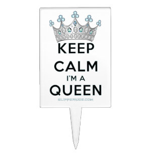 Adorno Para Tarta SlipperyJoe's Keep Calm Queen Royal Crown jewels a