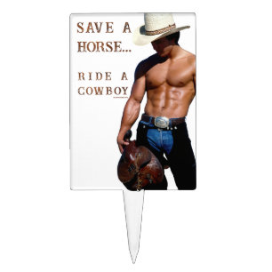Adorno Para Tarta SlipperyJoe's Save a horse Ride A Cowboy gorra mus