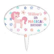 Topper de tarta de cumpleaños de Rainbow Unicorn C