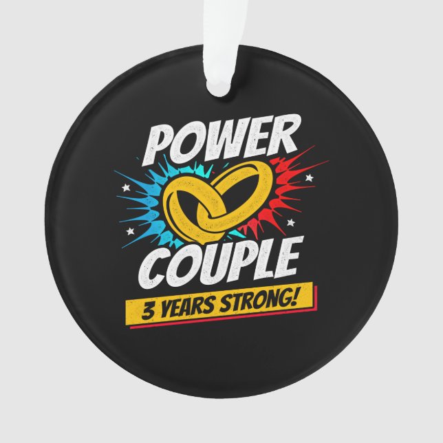 Adorno Pareja casada con tres años - tercer aniversario B (Anverso)