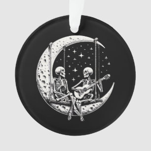 Adorno Pareja de esqueletos guitarra lunar