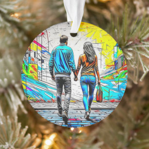 Adorno Pareja Tomada de la Mano   Navidad Personalizada