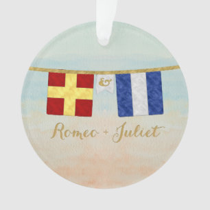 Adorno Parejas Monograma Banderas de señalización marítim