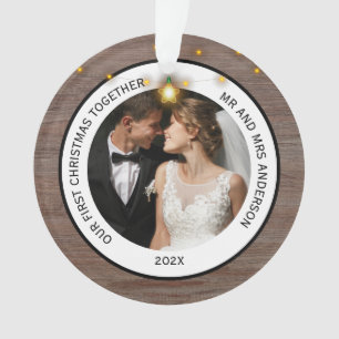Adorno Parejas rusticas modernas primero Navidad juntas