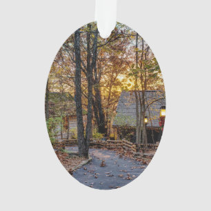 Adorno Paseo del atardecer de los bosques de otoño