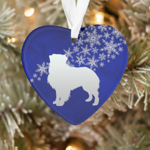 Adorno Pastor australiano de nieve Blue Silver