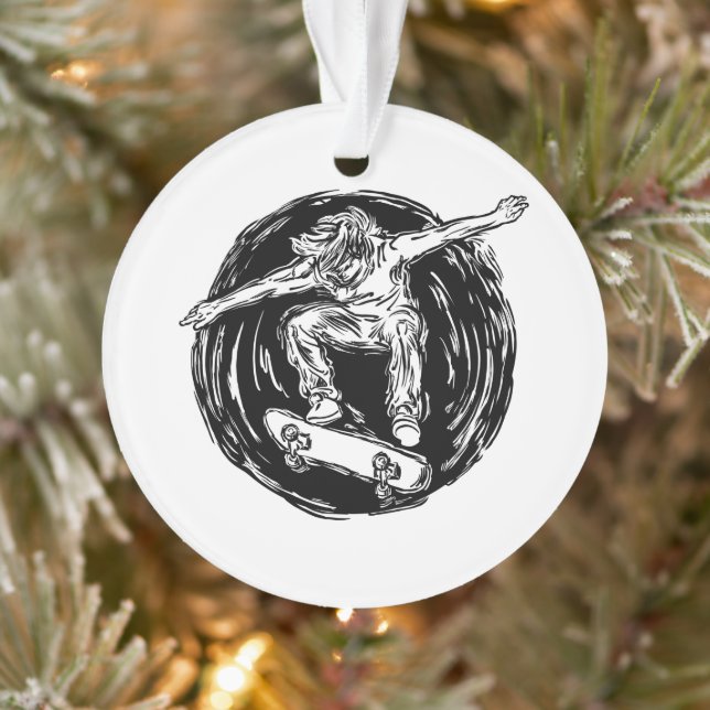 Adorno Patinaje De Patinaje De Plana Duración (Árbol)