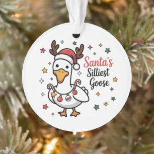 Adorno Pato Divertido Navideño Ganso Tonto Santa Mono Lin