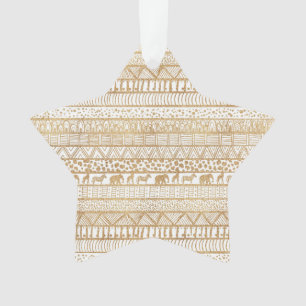 Adorno Patrón africano tribal de oro blanco