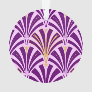 Adorno patrón de abanico Art Deco - púrpura y orquídea