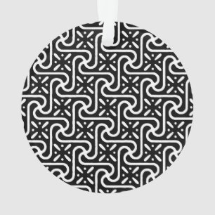 Adorno patrón de azulejos egipcios, blanco y negro