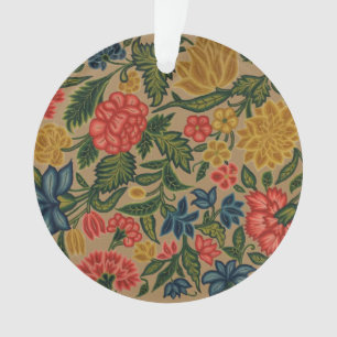 Adorno Patrón de bordado floral vintage de crewel