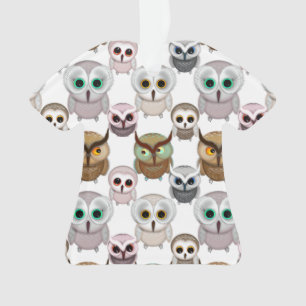 Adorno Patrón de búhos ilustrados adorables