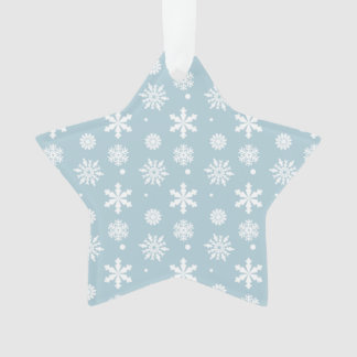 Adorno Patrón de copos de nieve azul blanco 1