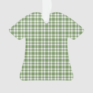 Adorno Patrón de Cuadro Verde Blanco