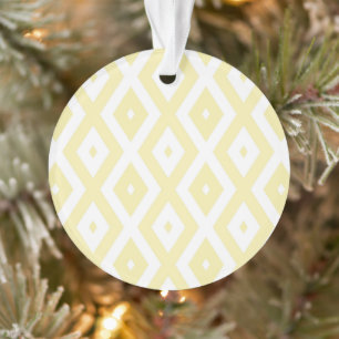 Adorno Patrón de diamante amarillo y blanco pálido