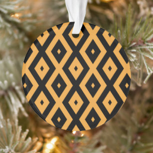 Adorno Patrón de diamante amarillo y negro