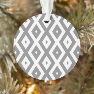 Adorno Patrón de diamante gris y blanco