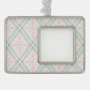 Adorno Patrón de diamante pastel verde y rosa
