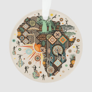 Adorno Patrón de elementos tribales decorativos del mapa