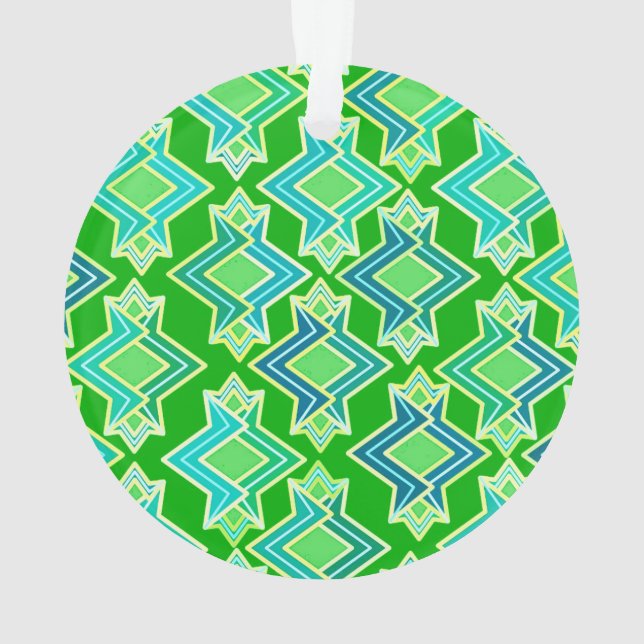 Adorno Patrón de fondo Art Deco, verde jade (Reverso)