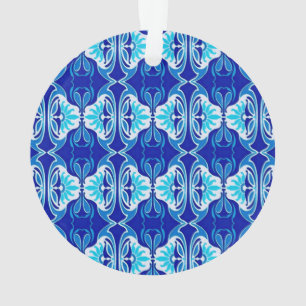 Adorno Patrón de fondo de escritorio Art Decó - azul coba