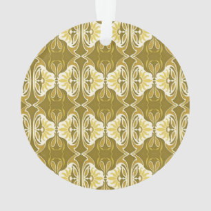 Adorno Patrón de fondo de pantalla Art Deco - dorado y bl