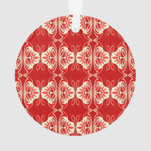 Adorno Patrón de fondo de pantalla Art Deco - rojo y blan