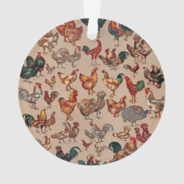 Adorno Patrón de gallo vintage: Arte de granja
