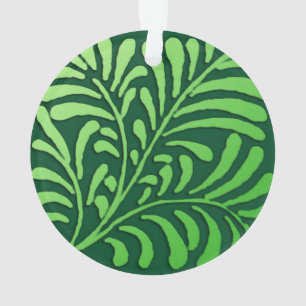 Adorno patrón de helecho Art Deco - tonos de verde