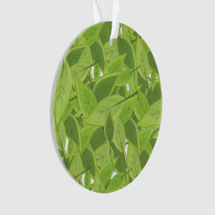 Adorno Patrón de hojas verdes