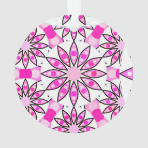 Adorno Patrón de mandala, rosa caliente, negro y blanco