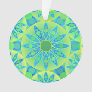 Adorno Patrón de Mandala, turquesa, azul, verde tilo