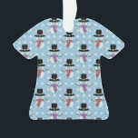 Adorno Patrón de Nieve Pequeña Cuidada<br><div class="desc">Un lindo patrón que creé usando mi ilustracion de hombres de nieve.</div>