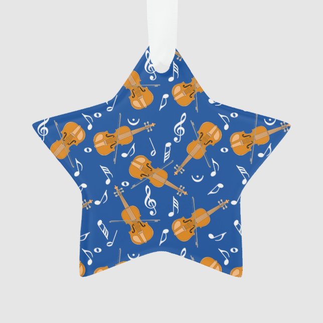 Adorno Patrón de notas de música en violín (Anverso)