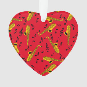 Adorno Patrón de notas de música saxofónica