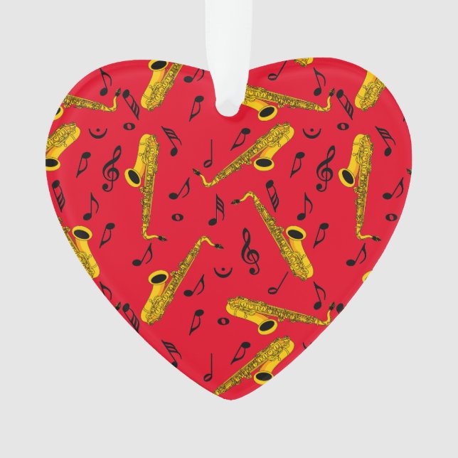 Adorno Patrón de notas de música saxofónica (Anverso)