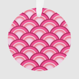 Adorno Patrón de onda Art Deco - fucsia y coral