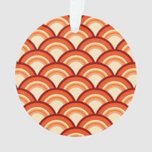 Adorno Patrón de onda Art Deco - naranja de mandarina