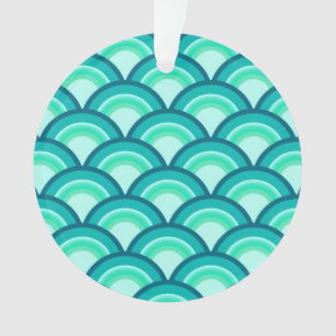 Adorno Patrón de onda Art Deco - tonos de turquesa