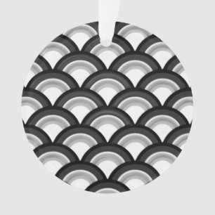 Adorno Patrón de ondas Art Deco - blanco y negro