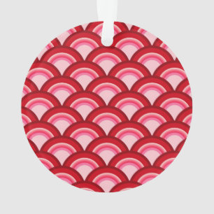 Adorno Patrón de ondas Art Deco - rojo y fucsia