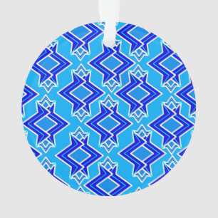 Adorno Patrón de papel pintado Art Déco, azul cerúleo