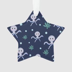 Adorno Patrón de pulpo bajo el mar