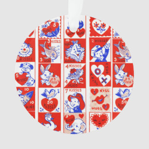 Adorno Patrón de sello vintage de San Valentín de los año
