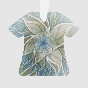 Adorno Patrón de sueño floral Resumen Fractal caqui azul