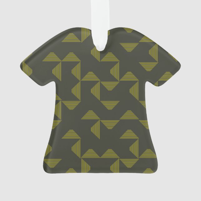 Adorno Patrón de triángulos verdes, frescos, únicos y de  (Reverso)