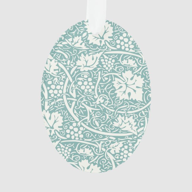 Adorno Patrón de uva William Morris turquesa (Reverso)