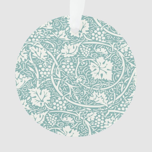 Adorno Patrón de uva William Morris turquesa (Anverso)