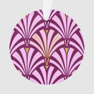 Adorno Patrón de ventilador Art Deco - orquídea y púrpura